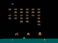 une photo d'Ã©cran de Space Invaders sur Atari 2600